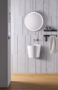 Alape spejl med lys, Ø60 cm