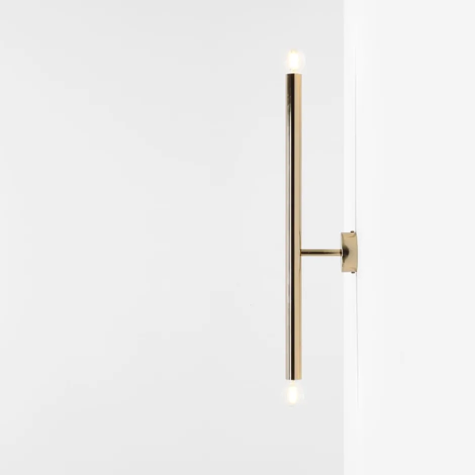 Aldex Tubo 2 væglampe, guld, 60 cm