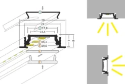 All-Light LED skinne, indbyg, sort