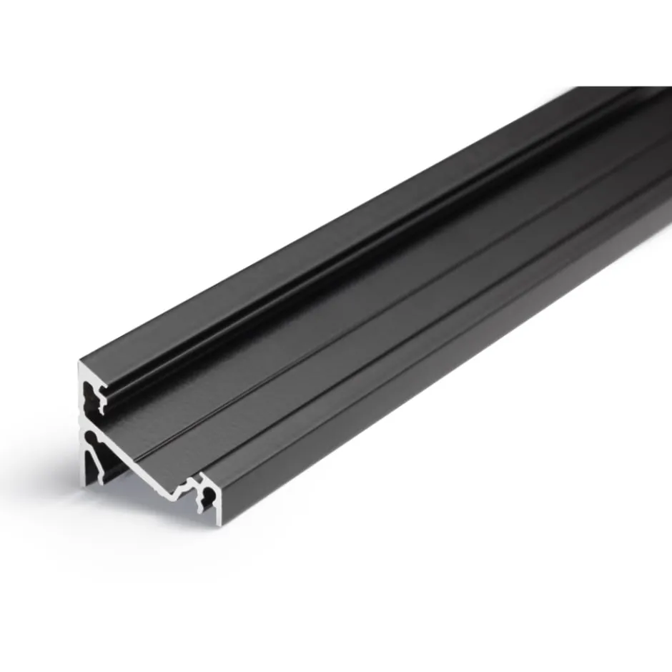 All-Light LED skinne, vinklet, sort