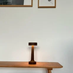 Antidark Buddy genopladelig bordlampe, brun