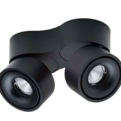 Antidark Easy Double spotlampe, justerbar lysfarve, sort