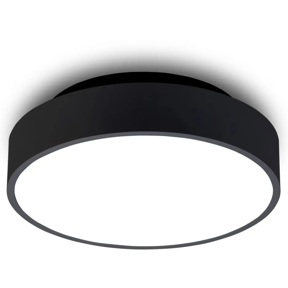 Antidark Luna Uplight plafond, Ø26 cm, sort