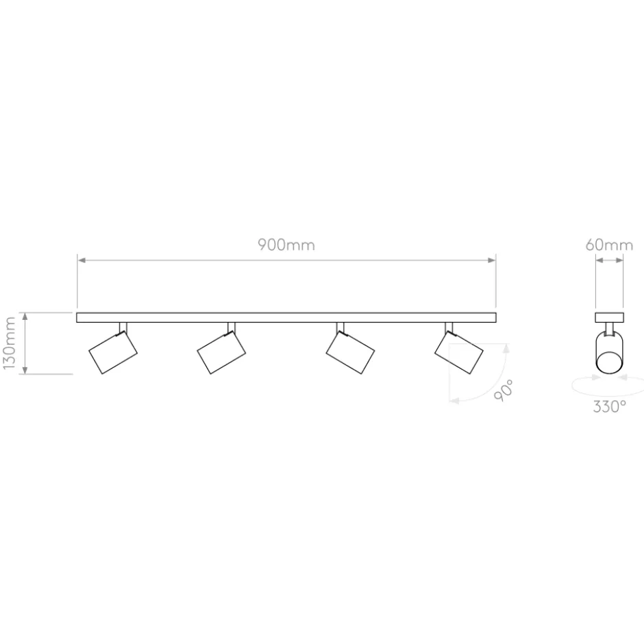 Astro Ascoli Four Bar spotlampe, 4 spots, bronze