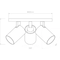 Astro Ascoli Triple Round spotlampe, 3 spots, sort