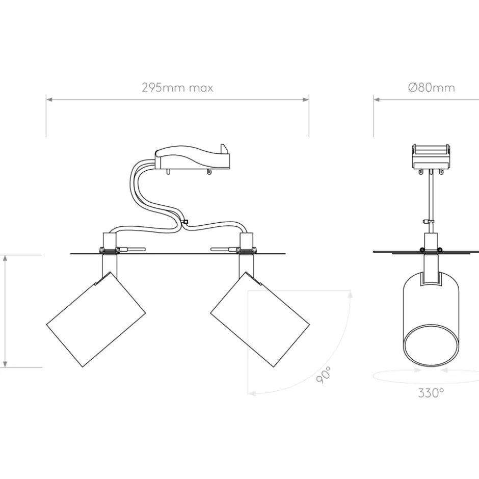 Astro Ascoli Twin spotlampe, 2 spots, hvid