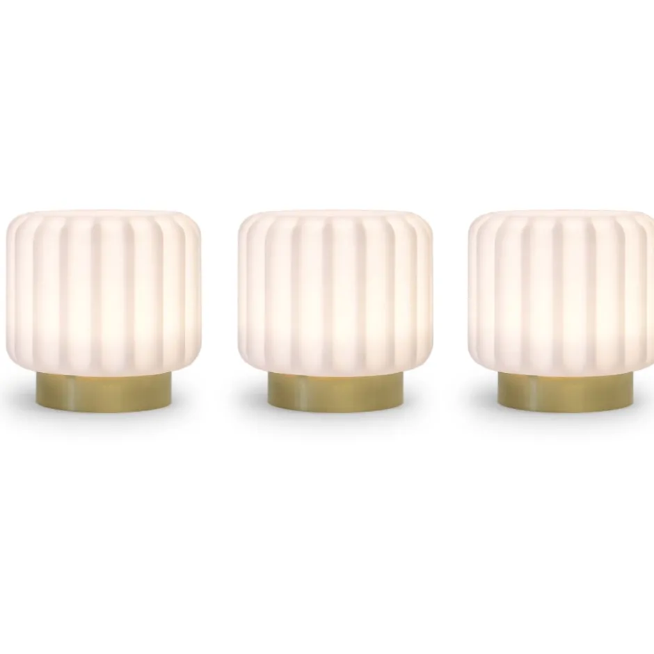 Atelier Pierre Dentelles genopladelig bordlampe, 3 stk, guld
