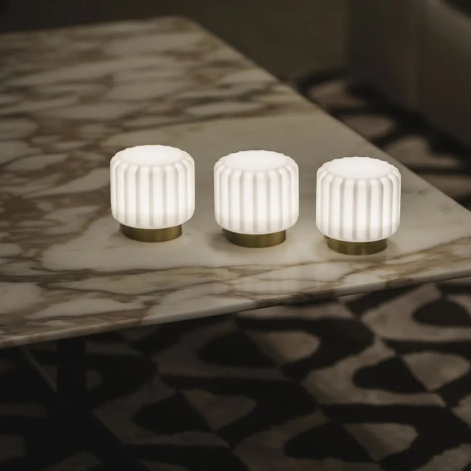 Atelier Pierre Dentelles genopladelig bordlampe, 3 stk, guld