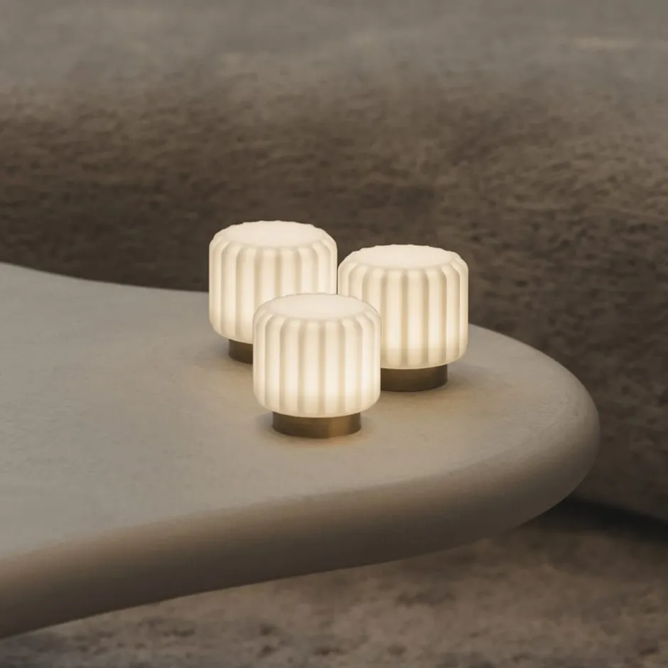Atelier Pierre Dentelles genopladelig bordlampe, 3 stk, guld