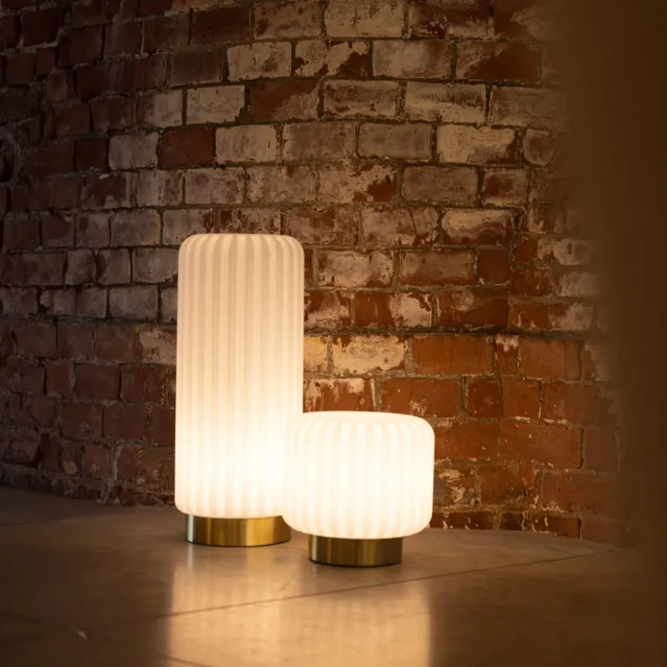 Atelier Pierre Dentelles genopladelig gulvlampe, H29 cm, guld