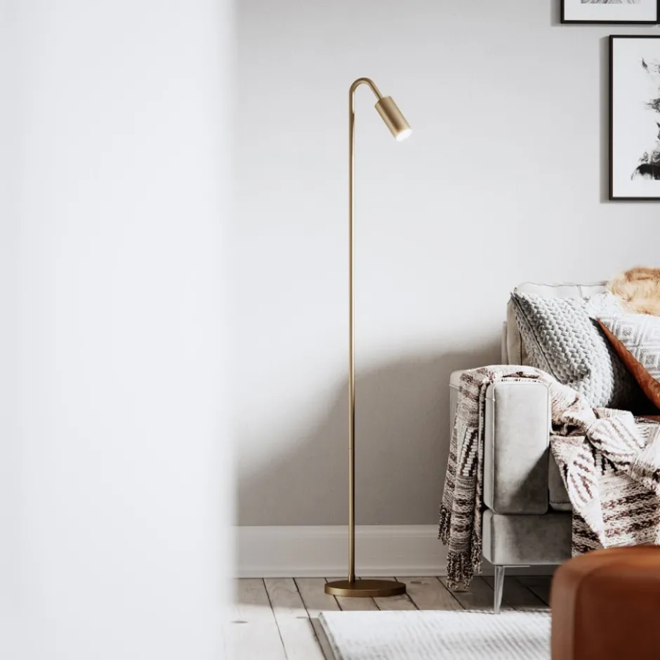 By Rýdens Curve gulvlampe, guld