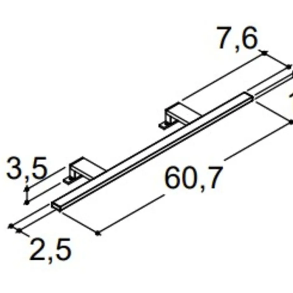 Dansani Mido+ Libra spejllampe, sort, 60 cm