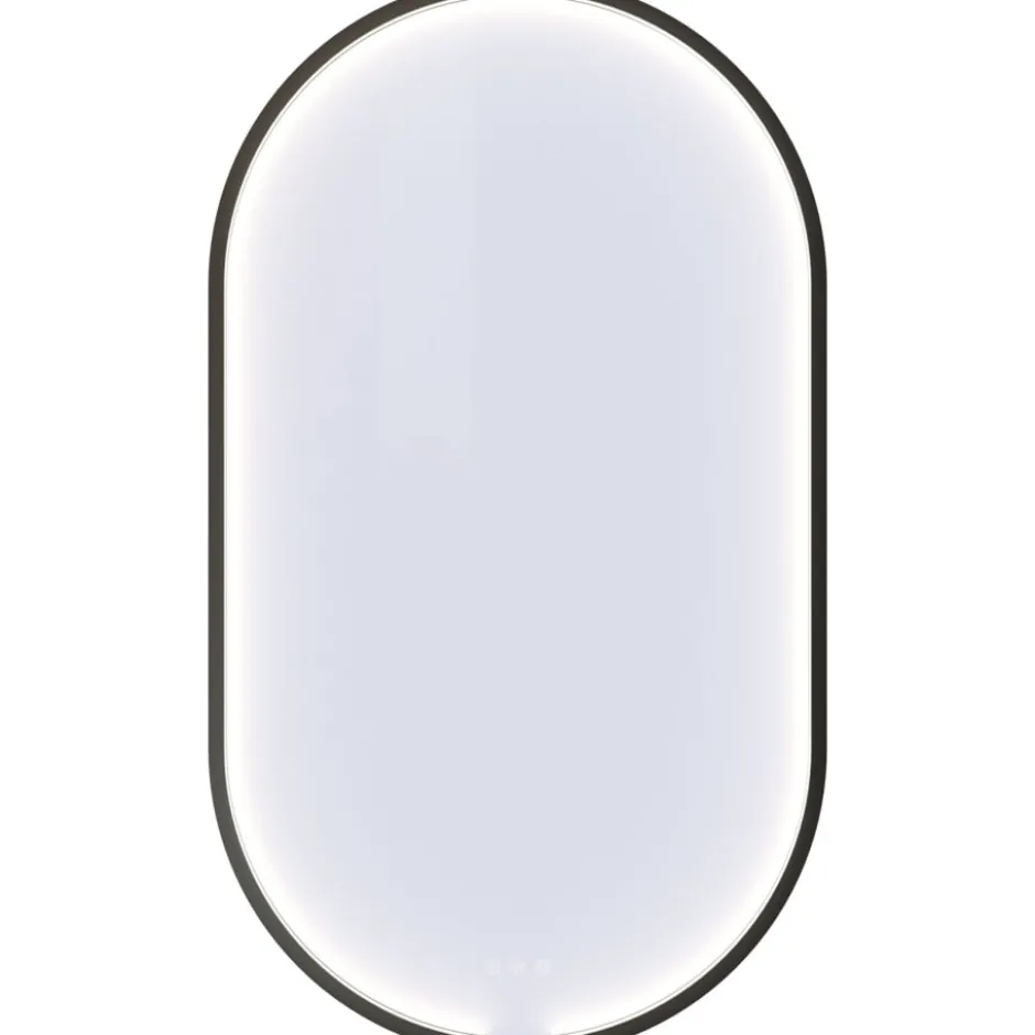 Dansani You Moon spejl med lys, 105x60 cm, sort