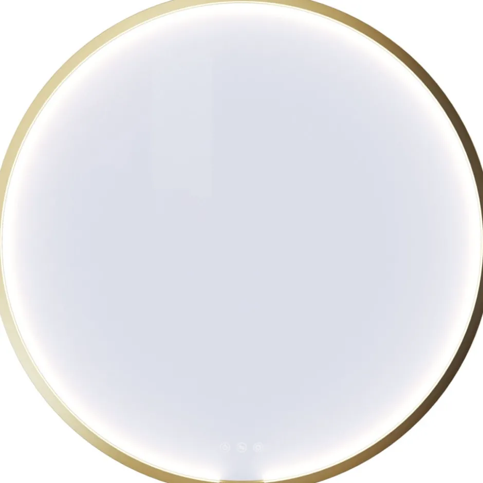 Dansani You Moon spejl med lys, messing, Ø75 cm