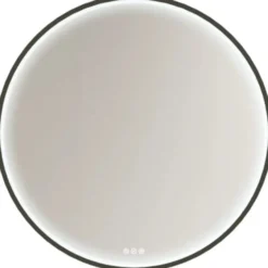 Dansani You Moon spejl med lys, sort, Ø75 cm