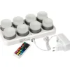 Duni Mini genopladelige LED indsats m/farvet lys - 8 stk
