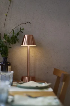 Duni Zelda genopladelig bordlampe, rosa guld