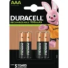 Duracell AAA genopladelige batterier, 4 stk.