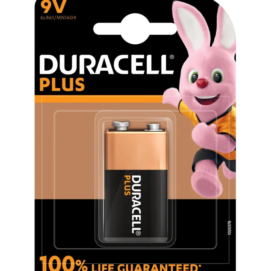 Duracell Plus 9V batteri, 1 stk.