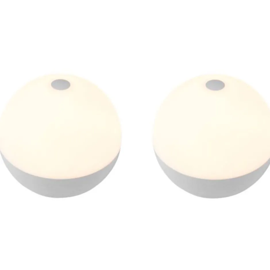 Dyberg Larsen Alba genopladelig bordlampe, hvid
