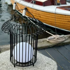 Dyberg Larsen Basket udendørs genopladelig lanterne, sort