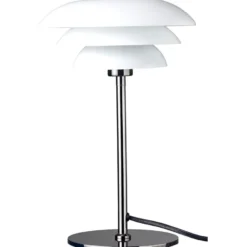 Dyberg Larsen DL20 bordlampe, krom/opal