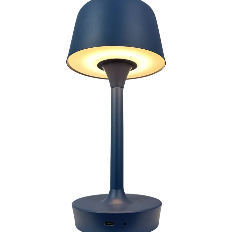 Dyberg Larsen Flow genopladelig bordlampe, blå