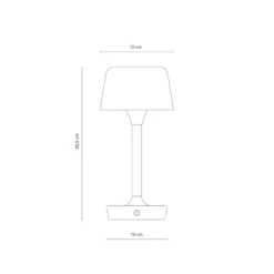 Dyberg Larsen Flow genopladelig bordlampe, blå