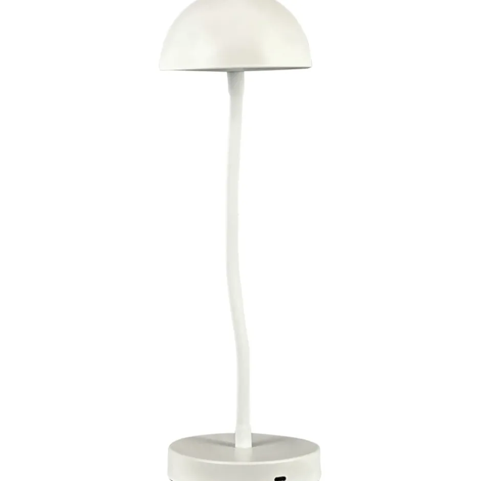 Dyberg Larsen Fonzy genopladelig bordlampe, hvid