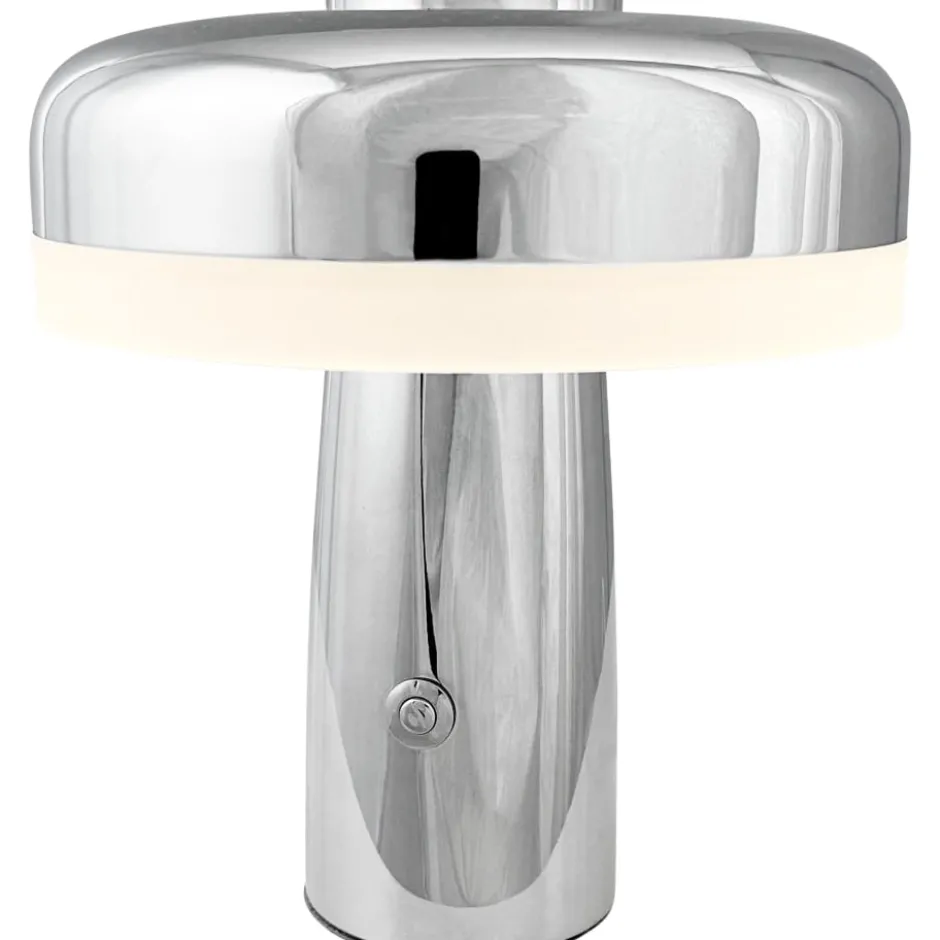 Dyberg Larsen Porter genopladelig bordlampe, krom