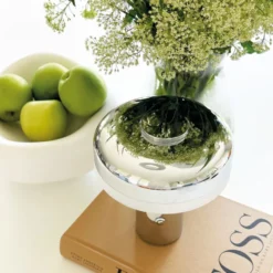 Dyberg Larsen Porter genopladelig bordlampe, krom