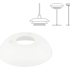 Dyberg Larsen reserveglas til DL20 lamper, nederste skærm (universal)