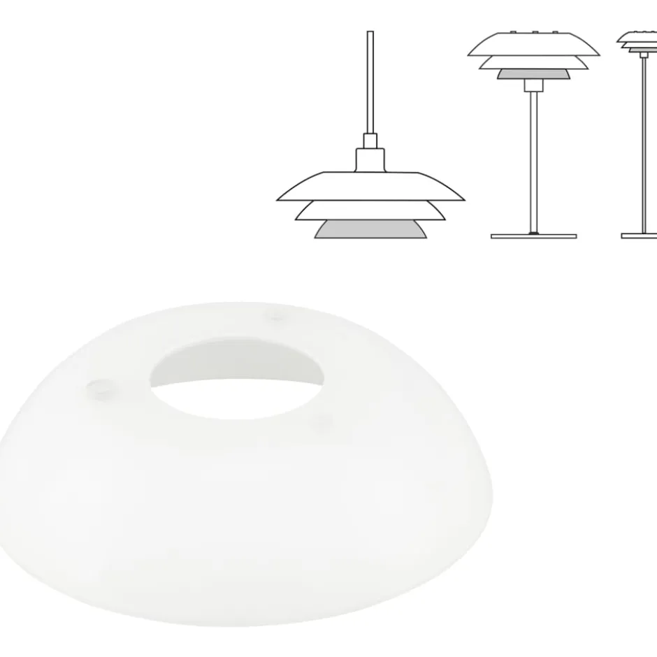 Dyberg Larsen reserveglas til DL20 lamper, nederste skærm (universal)