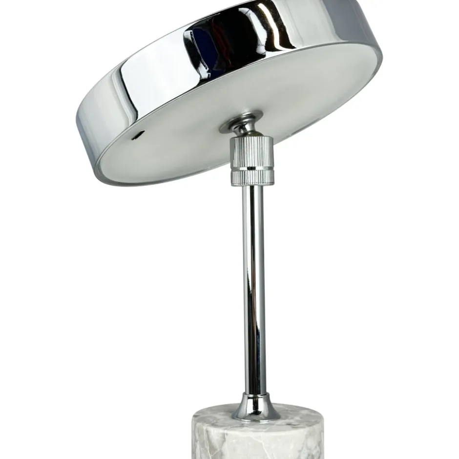 Dyberg Larsen Starlight genopladelig bordlampe, grå marmor