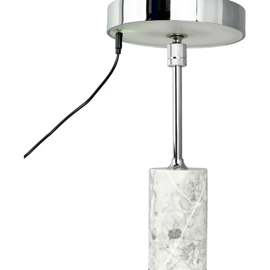 Dyberg Larsen Starlight genopladelig bordlampe, grå marmor