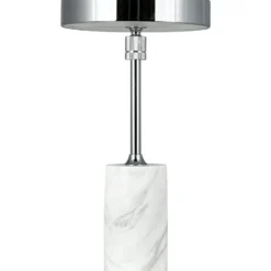 Dyberg Larsen Starlight genopladelig bordlampe, hvid marmor