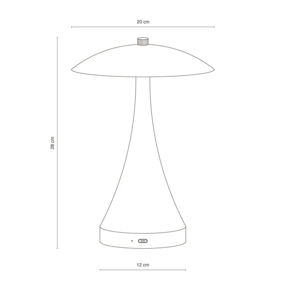 Dyberg Larsen Vienna genopladelig bordlampe, beige
