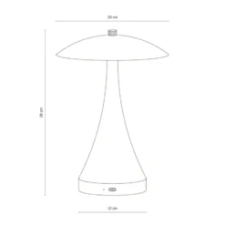 Dyberg Larsen Vienna genopladelig bordlampe, opal