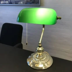 Eglo Banker bordlampe, grøn/messing