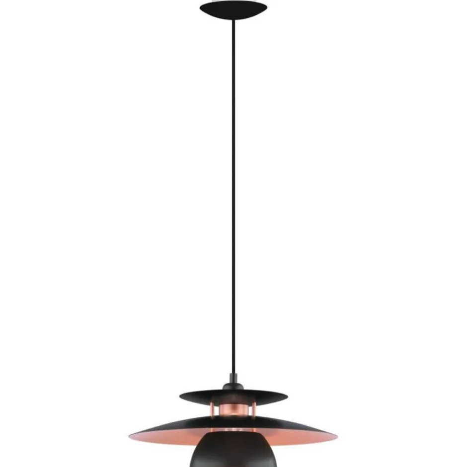 Eglo Brenda pendel, sort/kobber, Ø43 cm