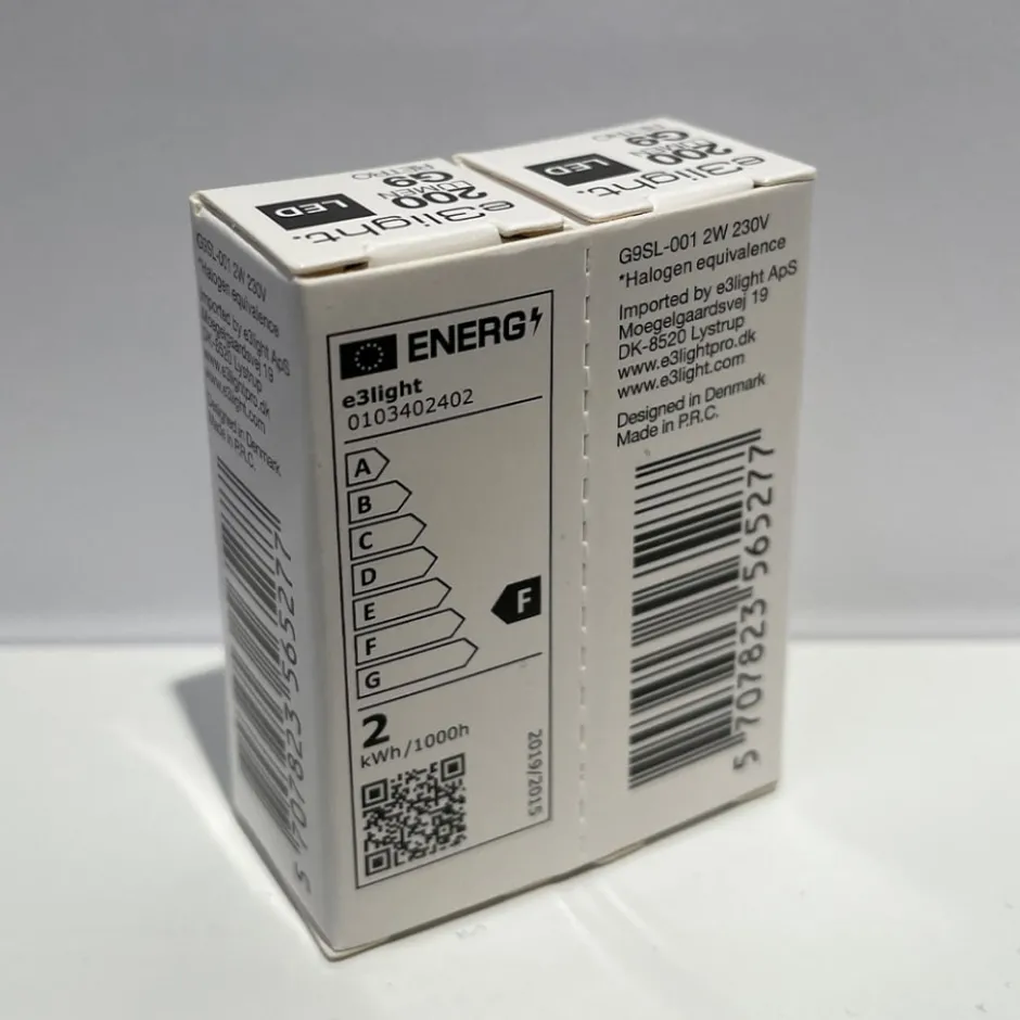e3light Retro G9 stiftpære, 2700K, 2,5W, 2-pak