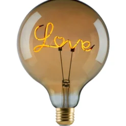 e3light Vintage E27 globepære, "Love", 2000K, 4W