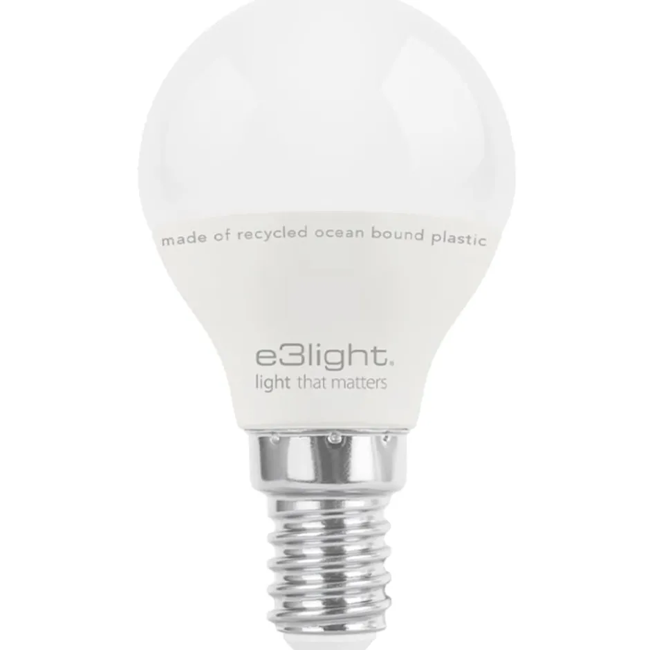 E3light Ocean Bound Plastic E14 kronepære, 2700K, 4,9W
