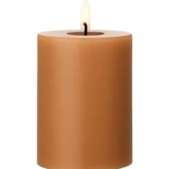Ester & Erik LED bloklys, varm brun, 10 cm