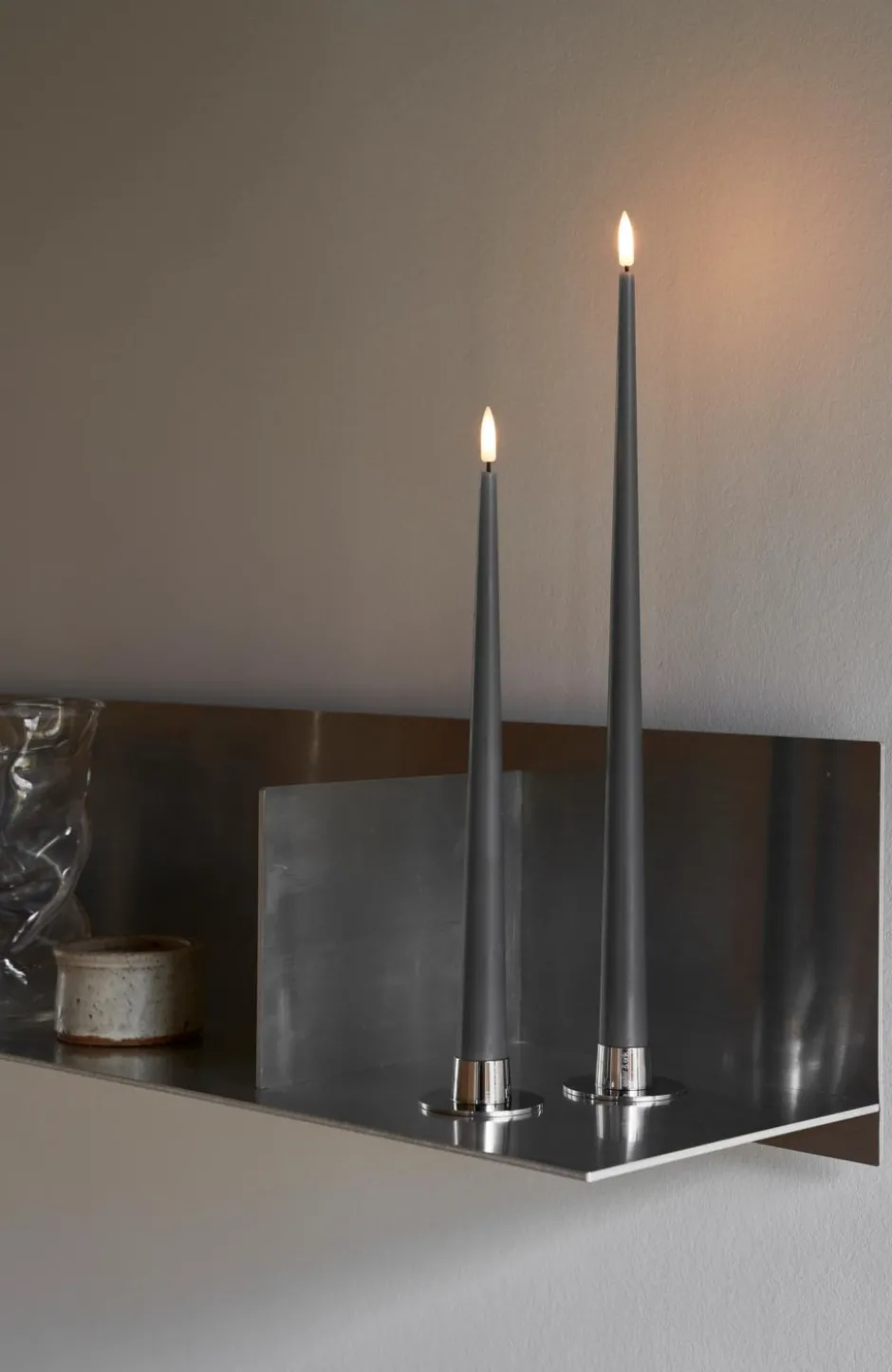 Ester & Erik LED kronelys, 40 cm, antracit, 2-pak