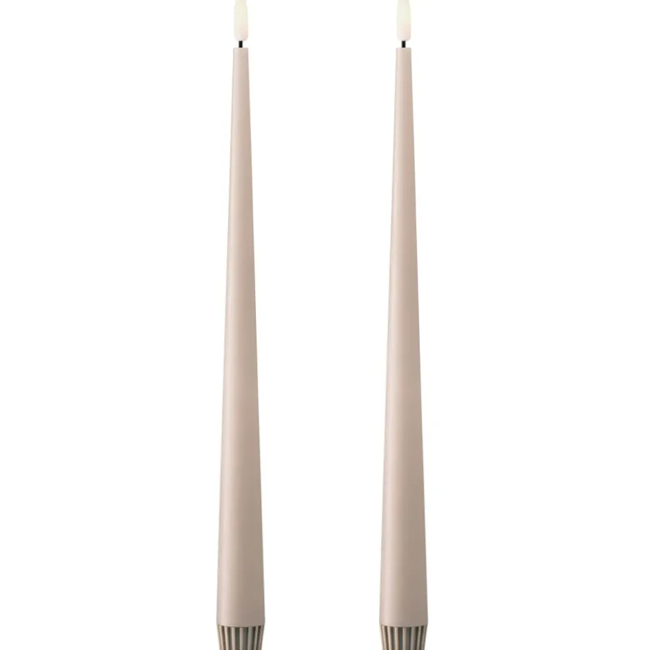 Ester & Erik LED kronelys, 30 cm, beige, 2-pak