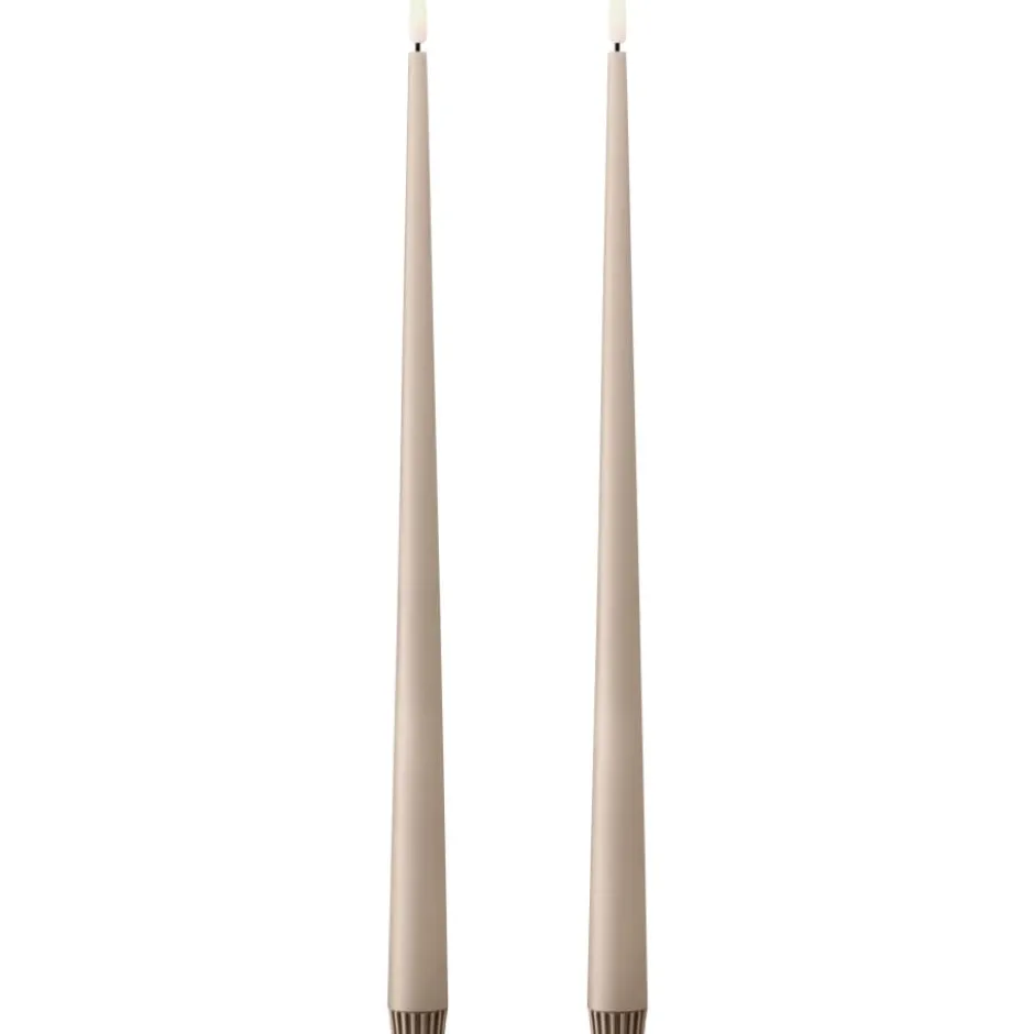 Ester & Erik LED kronelys, 40 cm, beige, 2-pak