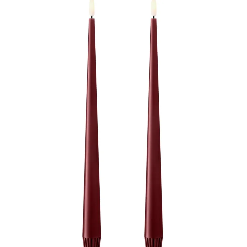 Ester & Erik LED kronelys, 30 cm, bordeaux, 2-pak