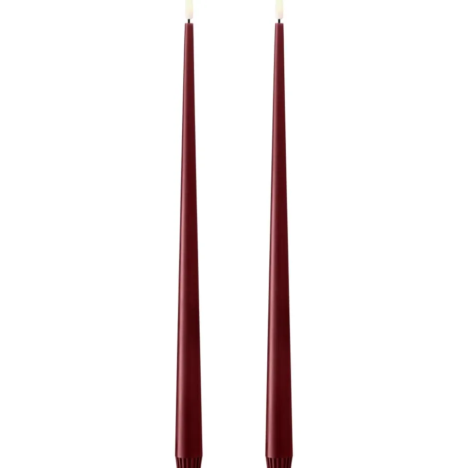 Ester & Erik LED kronelys, 40 cm, bordeaux, 2-pak