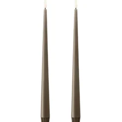 Ester & Erik LED kronelys, 30 cm, brun, 2-pak